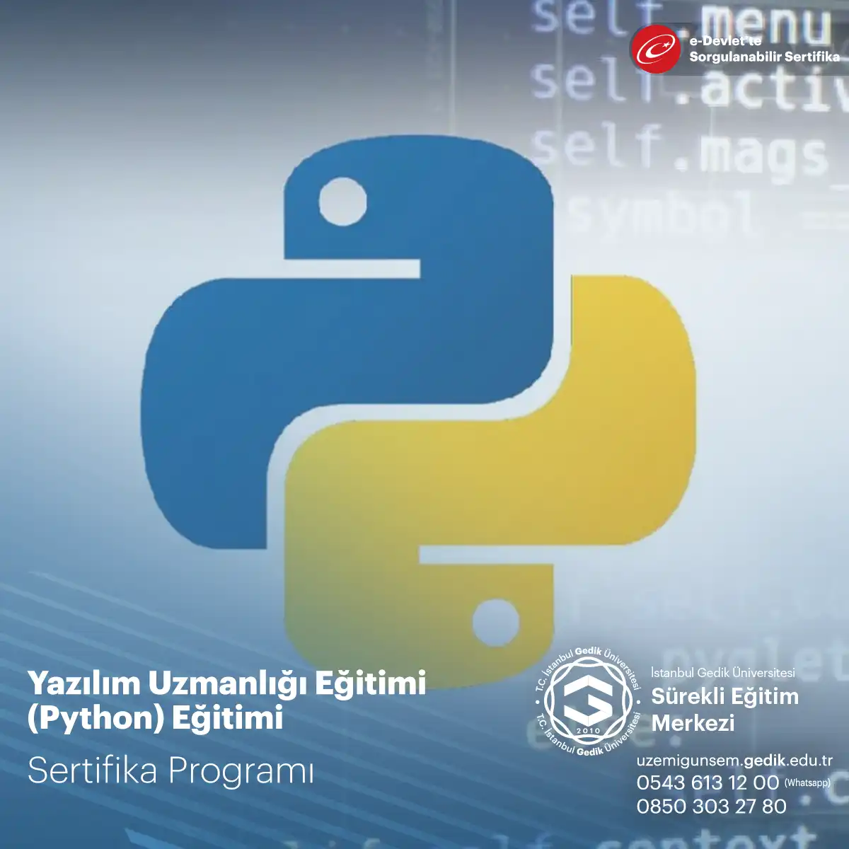 Yazılım Uzmanlığı Eğitimi (Python) Eğitimi 